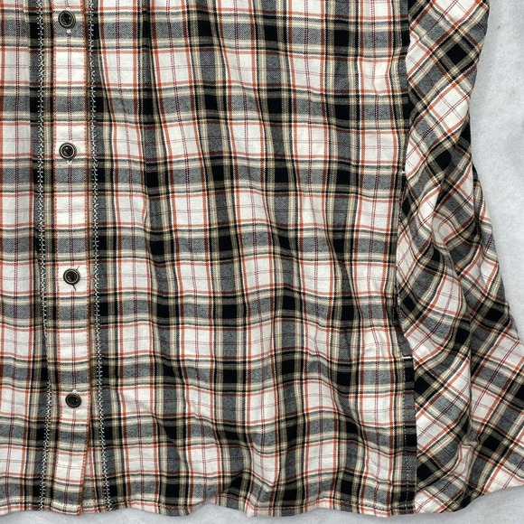 J. Jill Womens Size Large Red / Tan Plaid Long Sleeve Button Down Blouse Top - Picture 15 of 16